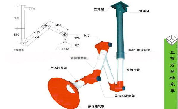 实验室专用万向排烟罩